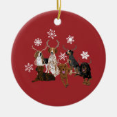 Coonhound Antlers Red Keramik Ornament (Vorne)