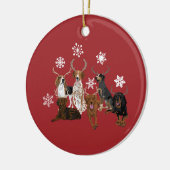 Coonhound Antlers Red Keramik Ornament (Links)