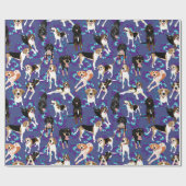 Coonhound-Blumen (Blau) Geschenkpapier (Flach)