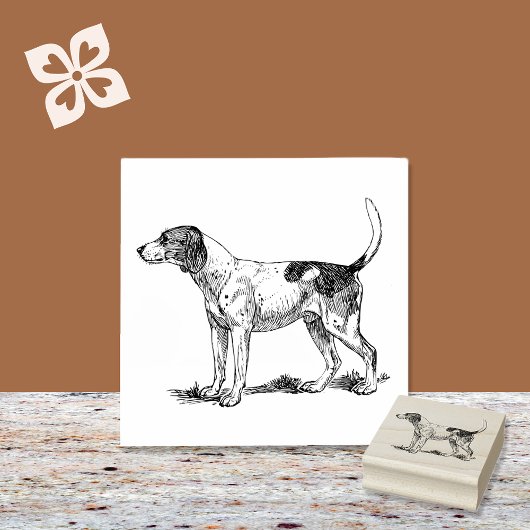 Coonhound Dog Breed Gummistempel