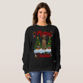 Coonhound Dog Lights Weihnachtsbaum Sweatshirt (Vorne ganz)
