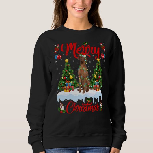 Coonhound Dog Lights Weihnachtsbaum Sweatshirt (Vorderseite)