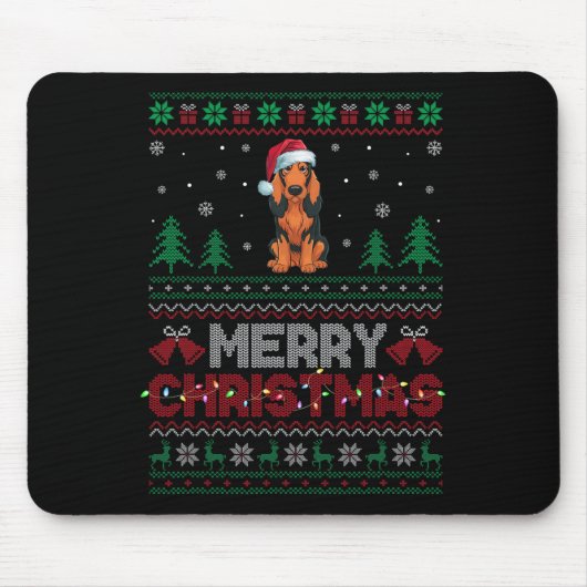 Coonhound Dog Lovers Weihnachtsmannmütze Weihnacht Mousepad (Vorne)