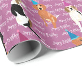 Coonhound-Geburtstag (Rosa) Geschenkpapier (Rolleneckpunkt)