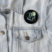 Coonhound Heulen unter dem Mond Rustikaler Hund Button (Beispiel)