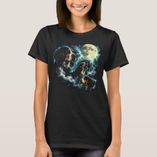 Coonhound Heulen unter dem Mond Rustikaler Hund T-Shirt