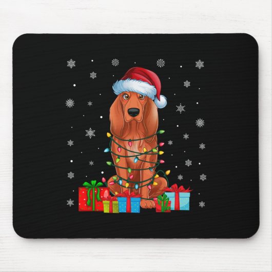 Coonhound Hund Ugly Xmas Lichter Santa Coonhound H Mousepad (Vorne)