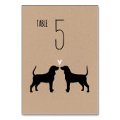 Coonhound Hunde Silhouetten Hochzeit Empfang Tischnummer (Rückseite)