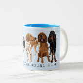 Coonhound-Mama-Blau Zweifarbige Tasse (VorderseiteRechts)