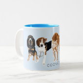 Coonhound-Mama-Blau Zweifarbige Tasse (Vorderseite Links)