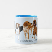 Coonhound-Mama-Blau Zweifarbige Tasse (Mittel)