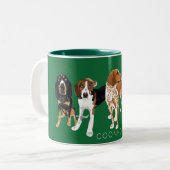 Coonhound-Mama Zweifarbige Tasse (Vorderseite Links)