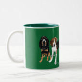 Coonhound-Mama Zweifarbige Tasse (Links)