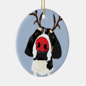 Coonhound Rudolph Keramik Ornament (Rechts)