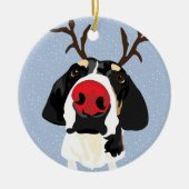 Coonhound Rudolph Keramik Ornament (Vorne)