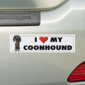 Coonhound-(Schwarzes und TAN) Liebe BTC Autoaufkleber (Auf Auto)