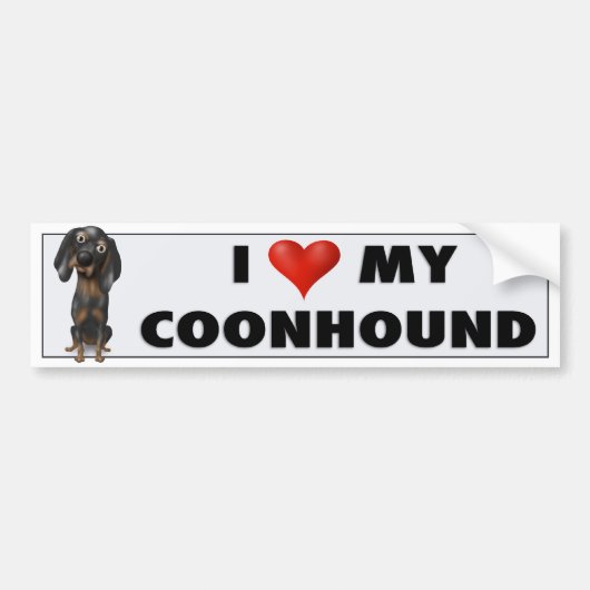 Coonhound-(Schwarzes und TAN) Liebe BTC Autoaufkleber (Vorne)