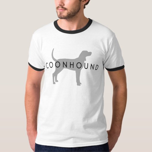 Coonhound (silbernes Grau mit Text) T-Shirt (Vorderseite)