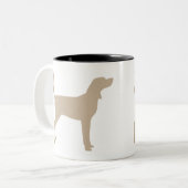 Coonhound-Silhouette (Tan) Zweifarbige Tasse (Vorderseite Links)