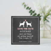 Coonhound-Silhouetten Hochzeitssache Datum speiche Save The Date (Stehend Vorderseite)