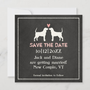 Coonhound-Silhouetten Hochzeitssache Datum speiche Save The Date
