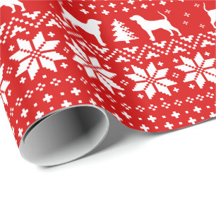 Coonhound Silhouetten Hunde Weihnachtsfeiertag Rot Geschenkpapier
