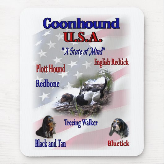 Coonhound USA Geschenke Mousepad (Vorne)