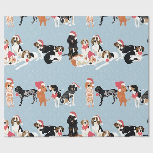 Coonhound-WeihnachtsPackpapier Geschenkpapier (Flach)