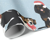 Coonhound-WeihnachtsPackpapier Geschenkpapier (Rolleneckpunkt)