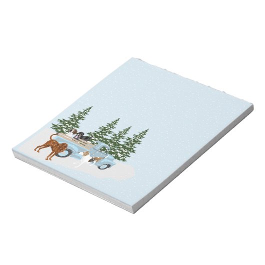 Coonhound Winter Notizblock (Rotiert)