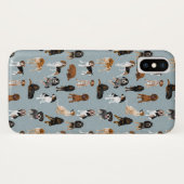 Coonhounds auf Blau Case-Mate iPhone Hülle (Rückseite (Horizontal))