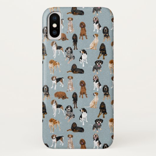 Coonhounds auf Blau Case-Mate iPhone Hülle (Rückseite)