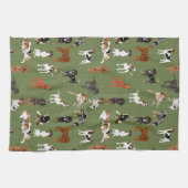 Coonhounds auf Olive Geschirrtuch (Horizontal)