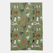 Coonhounds auf Olive Geschirrtuch (Vertikal)