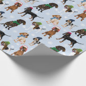 Coonhounds Hellblau Geschenkpapier (Ecke)