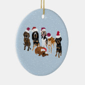 Coonhounds Santa Keramik Ornament (Rechts)