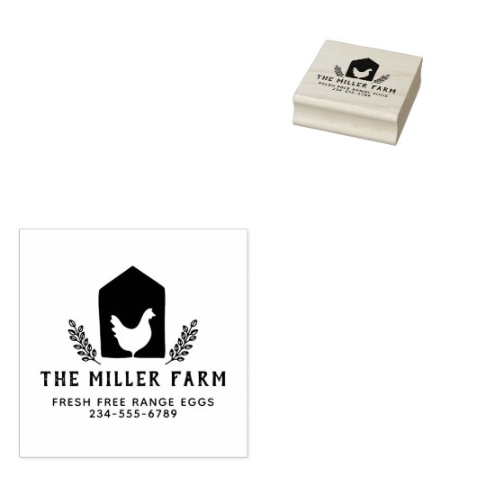 Coop-Logo "Custom Family Farm Egg" Gummistempel (Stempel)