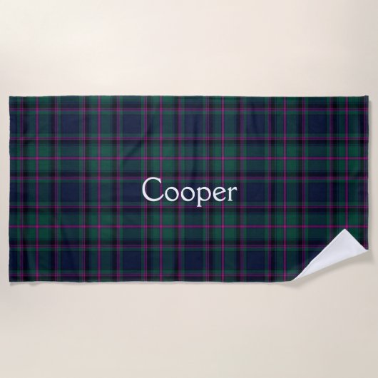 Cooper Clan Tartan Kariert Beach Handtuch (Vorderseite)