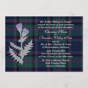 Cooper Clan Tartan Kariert Hochzeit Einladung