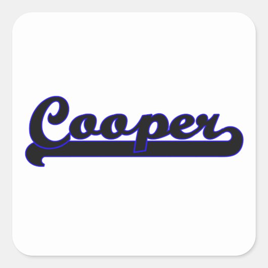 Cooper Classic Job Design Quadratischer Aufkleber (Vorderseite)