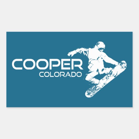 Cooper Colorado Snowboarder Rechteckiger Aufkleber (Vorderseite)