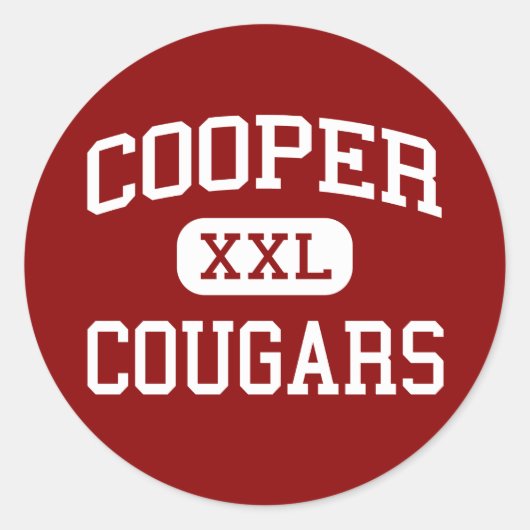 Cooper - Cougars - High School - Abilene Texas Runder Aufkleber (Vorderseite)
