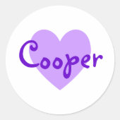 Cooper in Lila Runder Aufkleber (Vorderseite)