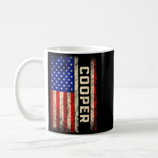 Cooper Last Name Shirt Cooper Name American Flag F Kaffeetasse (Links)
