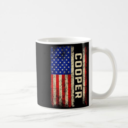Cooper Last Name Shirt Cooper Name American Flag F Kaffeetasse (Rechts)