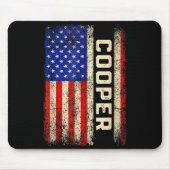 Cooper Last Name Shirt Cooper Name American Flag F Mousepad (Vorne)