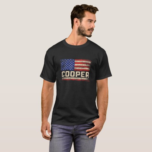 Cooper Nachname Cooper Name American Flag T-Shirt (Vorne ganz)