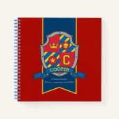 Cooper-Name bedeutet Wappen-Rot-Blau-Notebook Notizblock (Vorderseite)