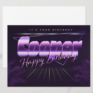 Cooper Name Vorname lila retro Karte Geburtstag
