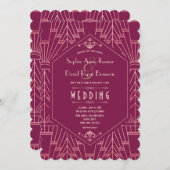 Cooper Rose Great Gatsby 1920er Hochzeit Einladung (Vorne/Hinten)